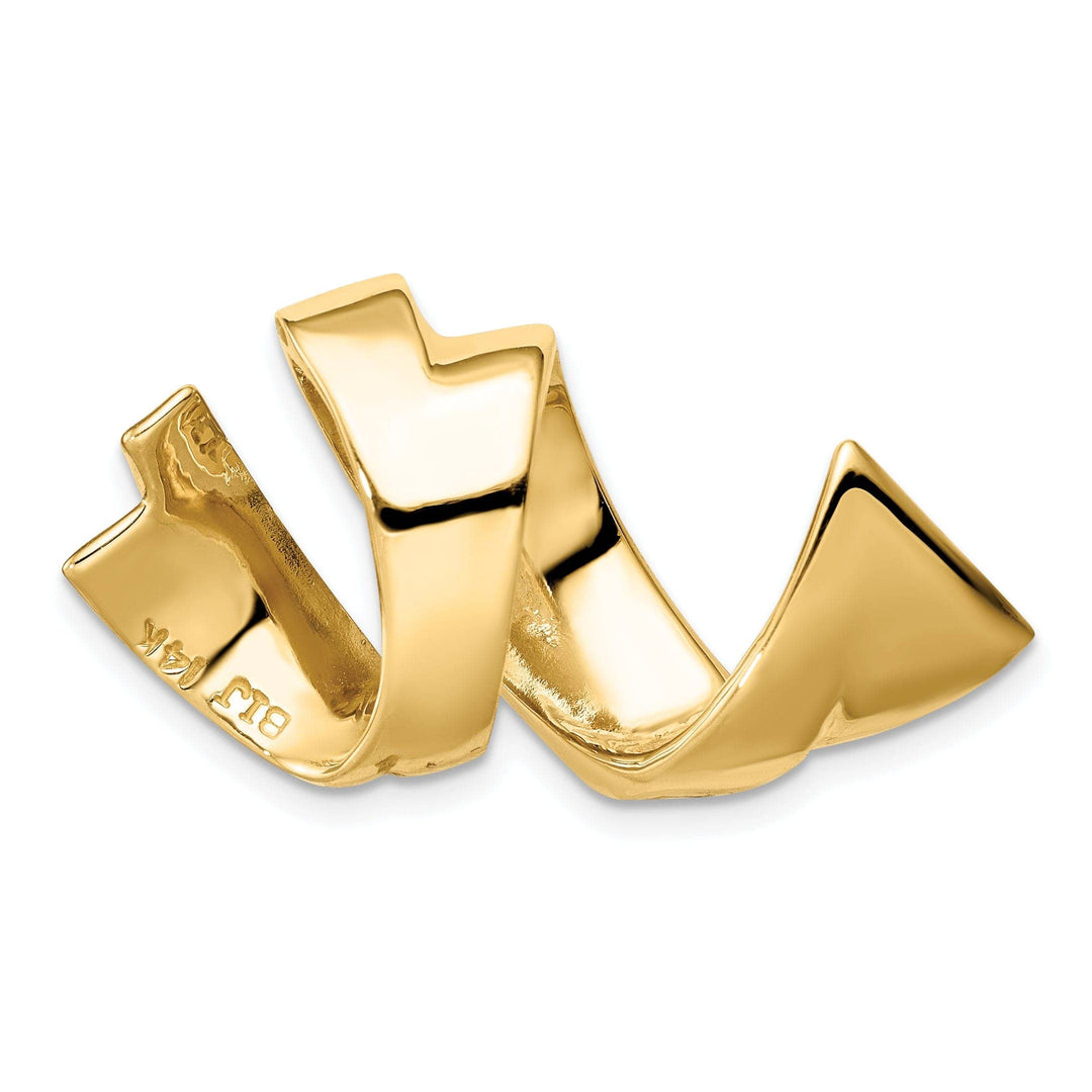 Lovely Rita's Pendants & Charms 14k Yellow Gold Swirl Fancy Design Reversible Omega Slide Pendant