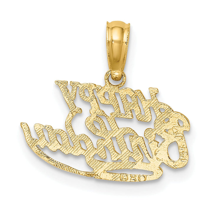 Lovely Rita's Pendants & Charms 14k Yellow Gold Talking HAPPY BIRTHDAY Script Design Pendant