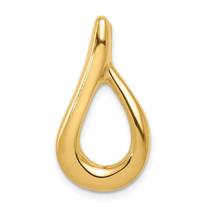 Lovely Rita's Pendants & Charms 14k Yellow Gold Tear Drop Shape Design Omega Slide Pendant