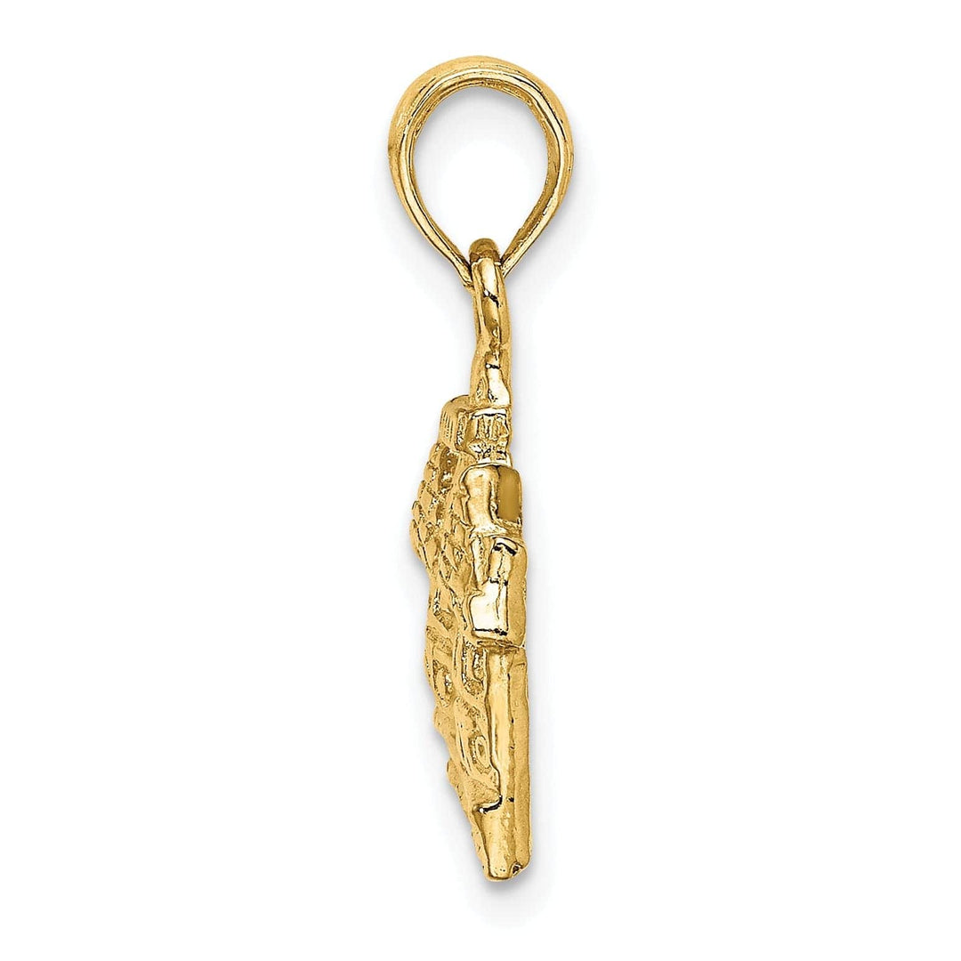 Lovely Rita's Pendants & Charms 14K Yellow Gold Tectured Polished Finish 3-Dimensional Court House in WILLIAMSBURG, Virginia Charm Pendant