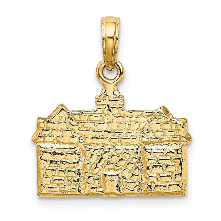 Lovely Rita's Pendants & Charms 14K Yellow Gold Tectured Polished Finish 3-Dimensional Court House in WILLIAMSBURG, Virginia Charm Pendant