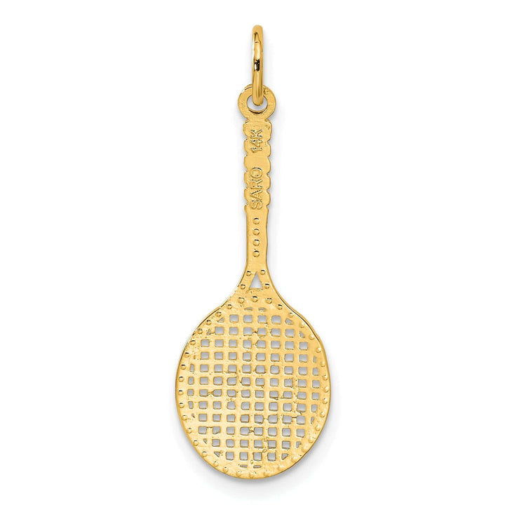 Lovely Rita's Pendants & Charms 14k Yellow Gold Tennis Racquet Charm Pendant