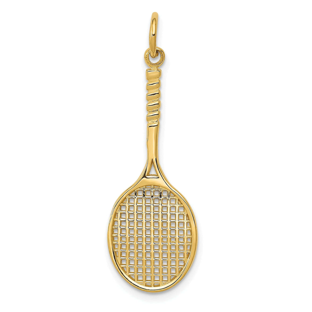 Lovely Rita's Pendants & Charms 14k Yellow Gold Tennis Racquet Charm Pendant