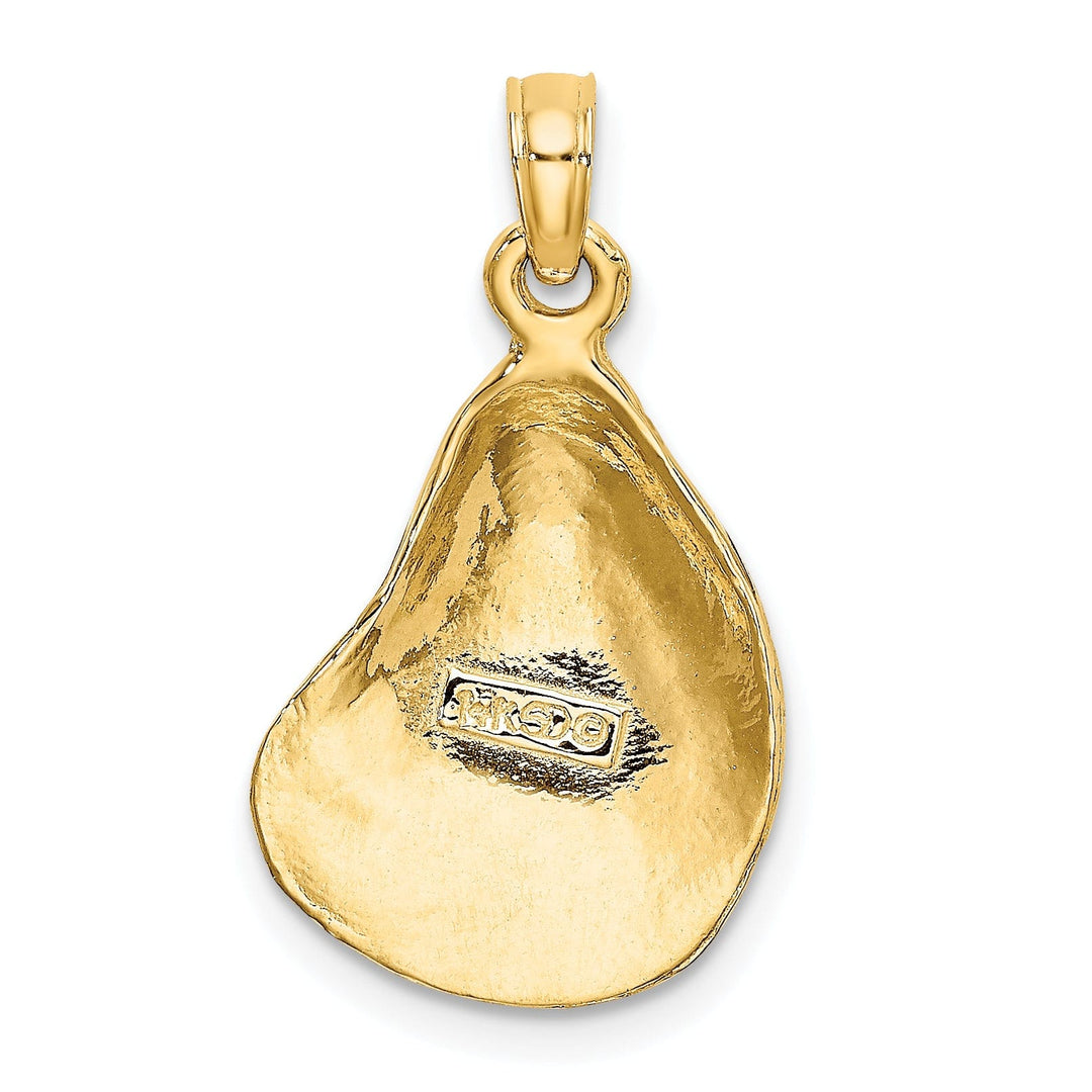 Lovely Rita's Pendants & Charms 14K Yellow Gold Texture and Polished Finish Oyster Shell Charm Pendant