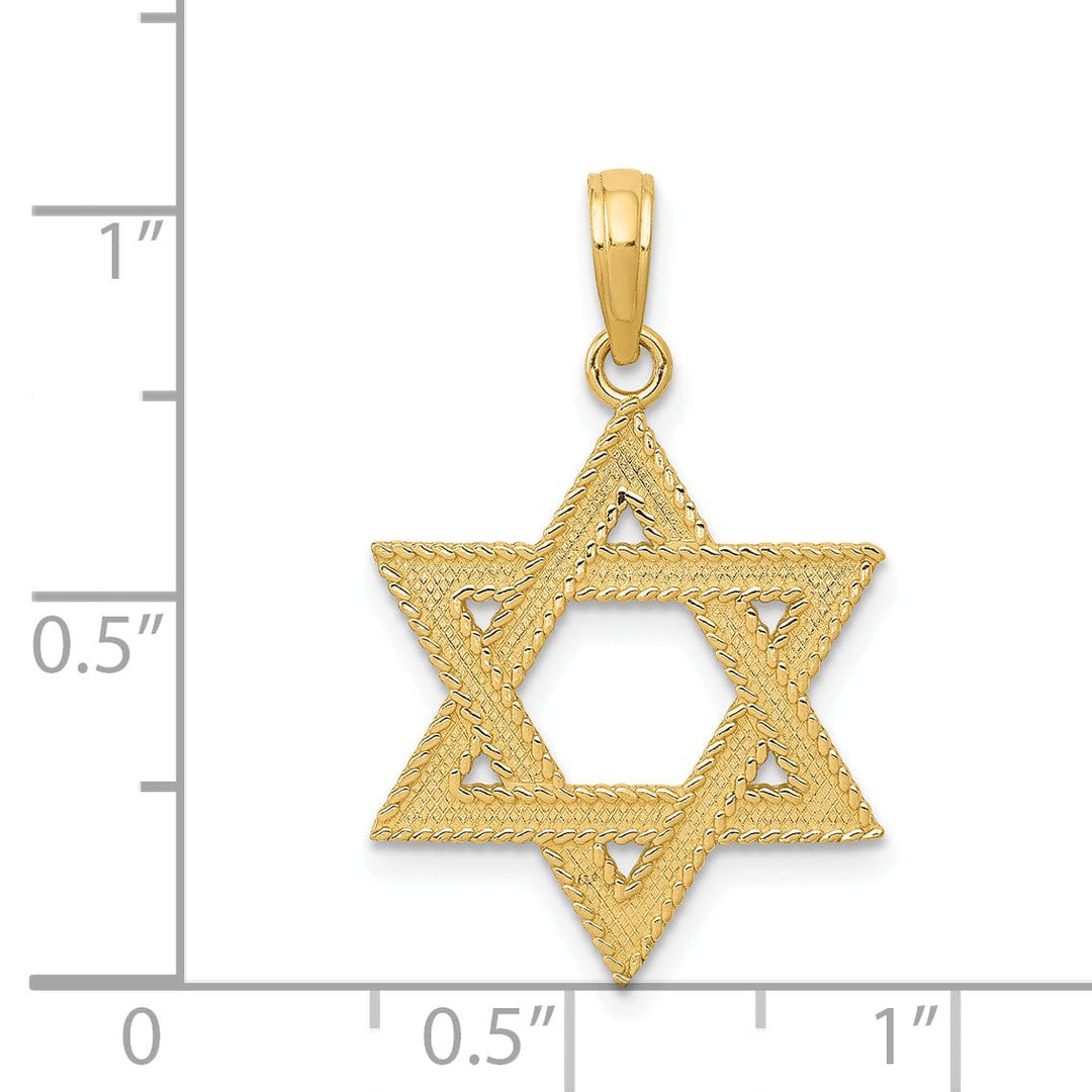 Lovely Rita's Pendants & Charms 14k Yellow Gold Texture D.C Finish Solid Star of David Pendant