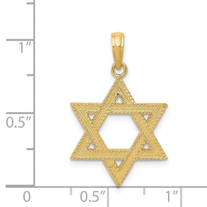 Lovely Rita's Pendants & Charms 14k Yellow Gold Texture D.C Finish Solid Star of David Pendant