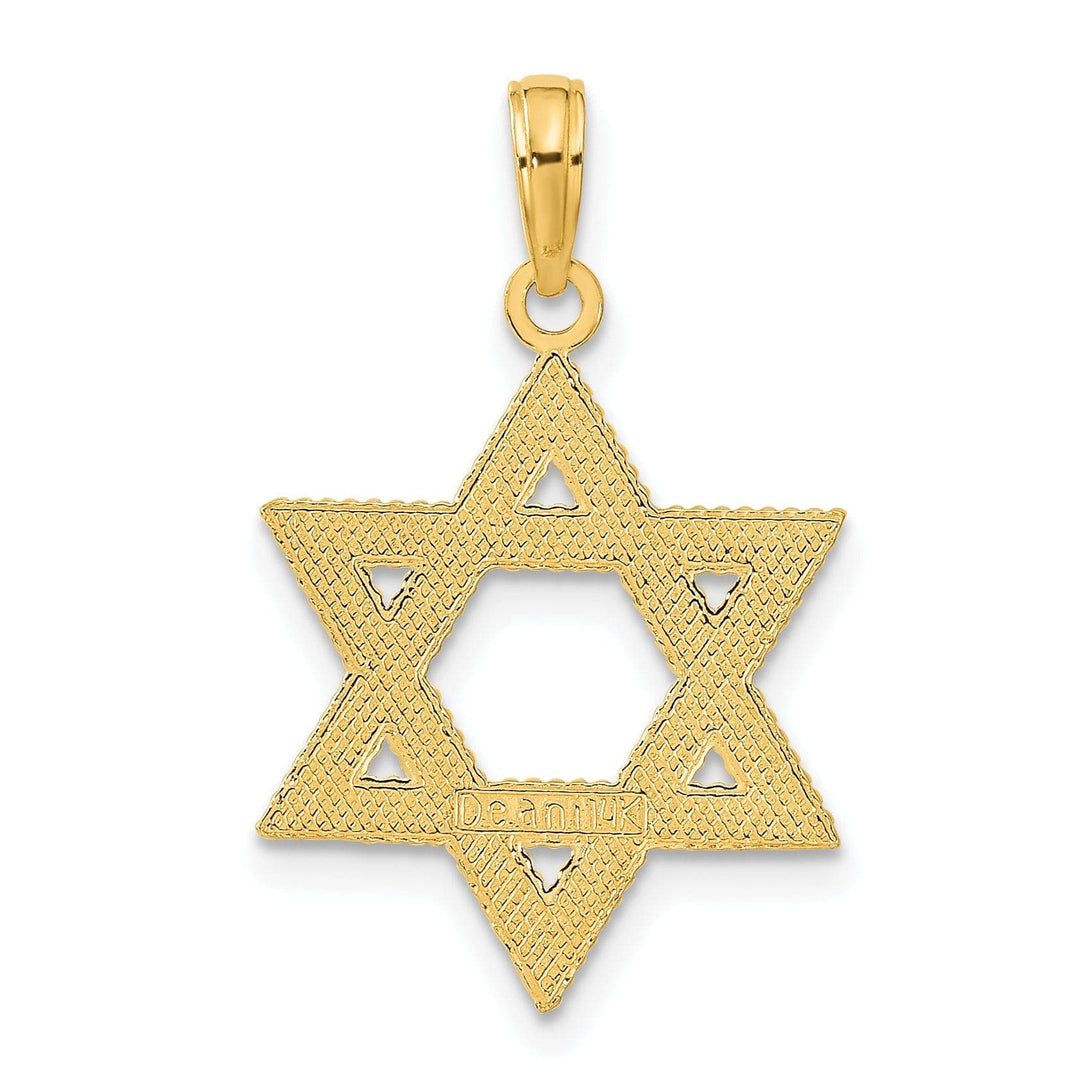 Lovely Rita's Pendants & Charms 14k Yellow Gold Texture D.C Finish Solid Star of David Pendant