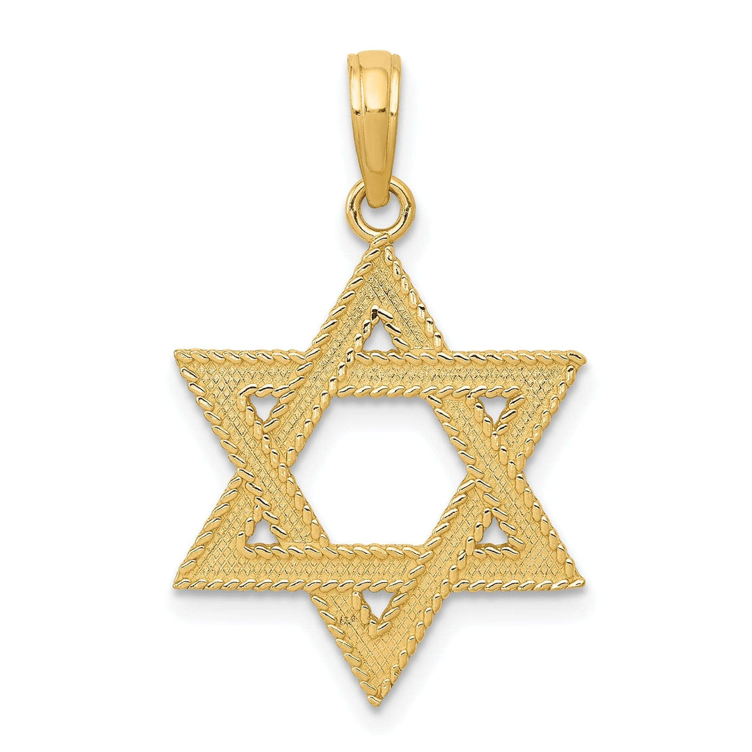 Lovely Rita's Pendants & Charms 14k Yellow Gold Texture D.C Finish Solid Star of David Pendant