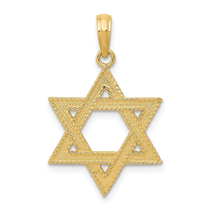 Lovely Rita's Pendants & Charms 14k Yellow Gold Texture D.C Finish Solid Star of David Pendant