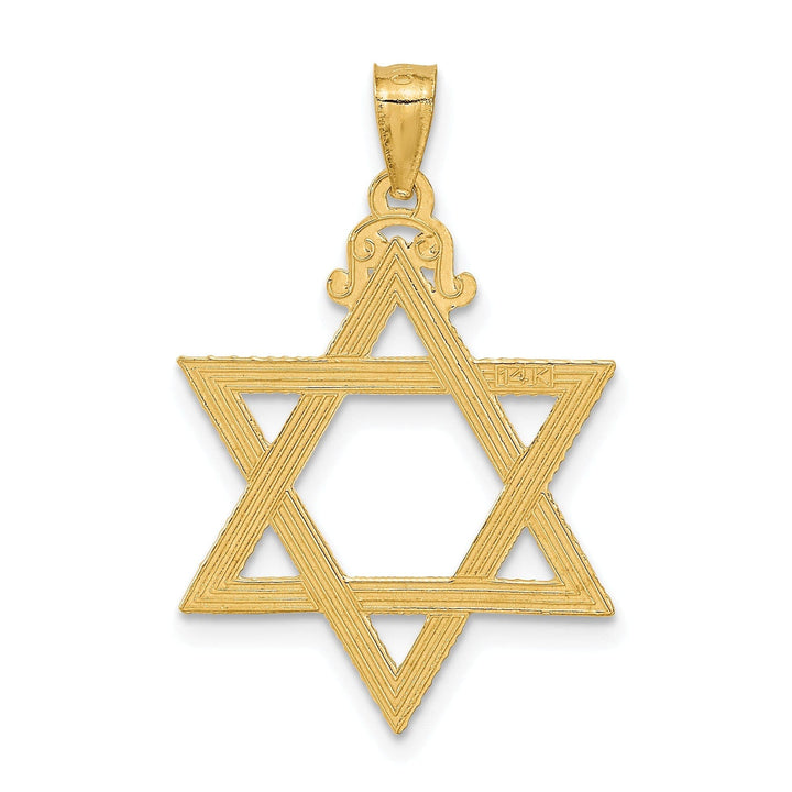 Lovely Rita's Pendants & Charms 14k Yellow Gold Texture D.C Finish Solid Star of David Pendant