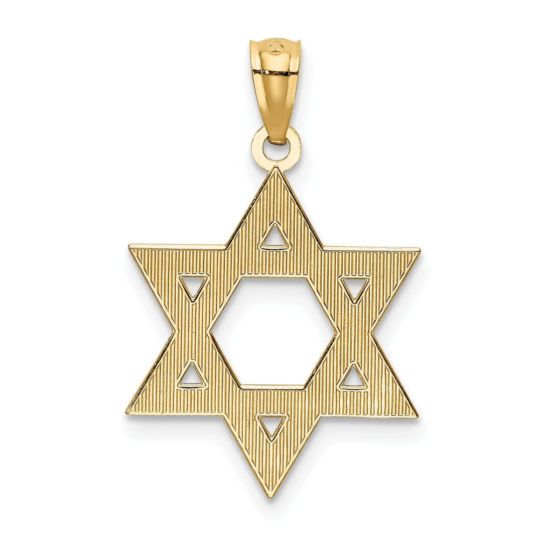 Lovely Rita's Pendants & Charms 14K Yellow Gold Texture D.C Polished Finish Solid Star of David Pendant