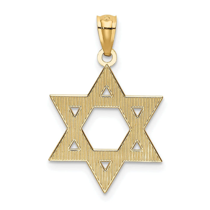 Lovely Rita's Pendants & Charms 14K Yellow Gold Texture D.C Polished Finish Solid Star of David Pendant