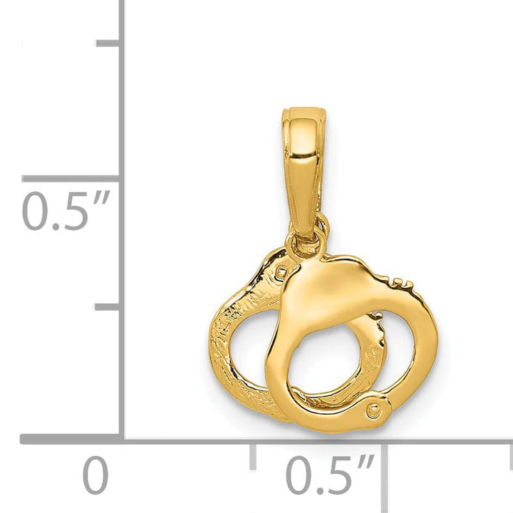 Lovely Rita's Pendants & Charms 14k Yellow Gold Texture Finish Handcuff Pendant