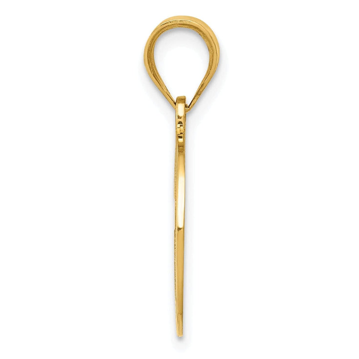 Lovely Rita's Pendants & Charms 14k Yellow Gold Texture Polished Cross and 1st Holy Communion Pendant