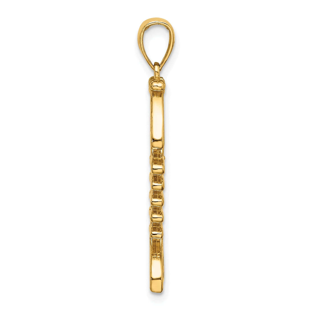 Lovely Rita's Pendants & Charms 14K Yellow Gold Texture Polished Finish 3-D Fishbone Charm