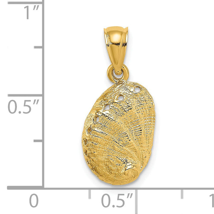 Lovely Rita's Pendants & Charms 14K Yellow Gold Texture Polished Finish Abalone Shell Charm Pendant
