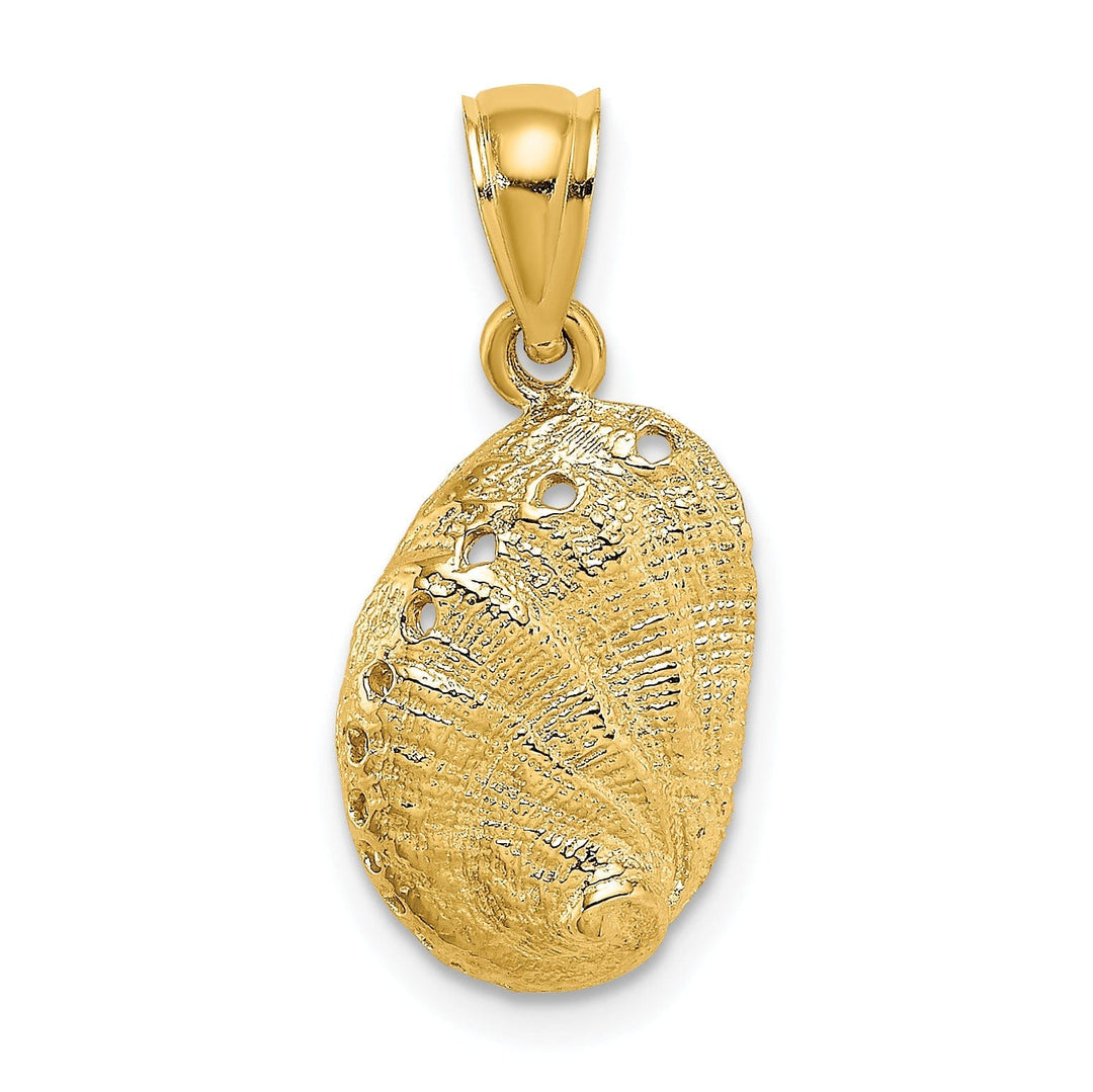 Lovely Rita's Pendants & Charms 14K Yellow Gold Texture Polished Finish Abalone Shell Charm Pendant