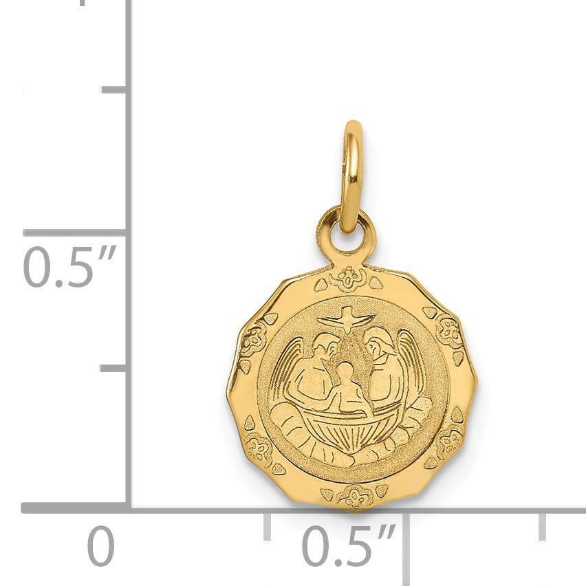 Lovely Rita's Pendants & Charms 14k Yellow Gold Texture Polished Finish Baptism Charm Pendant