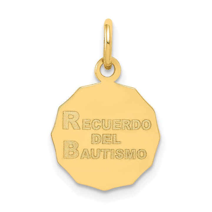 Lovely Rita's Pendants & Charms 14k Yellow Gold Texture Polished Finish Baptism Charm Pendant