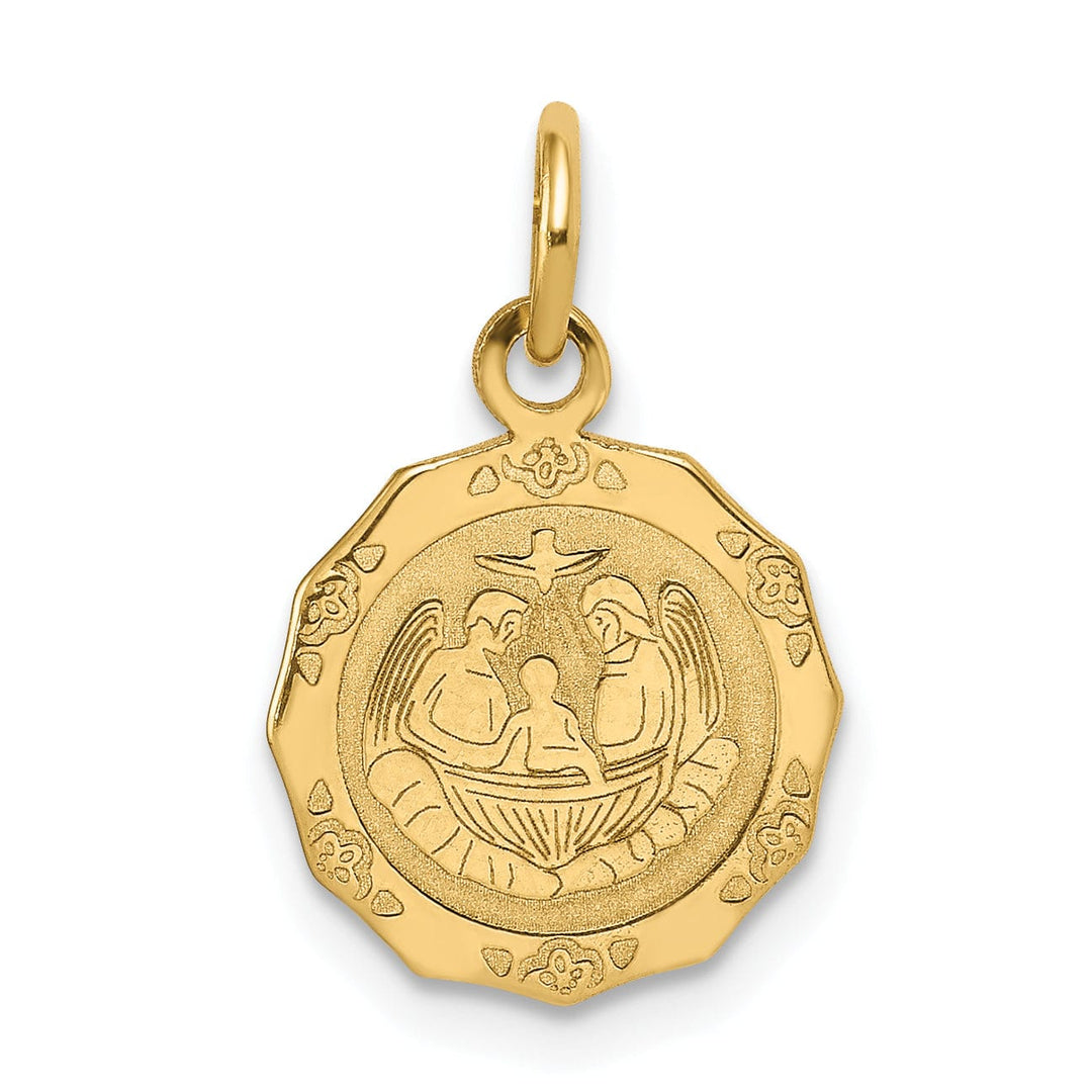 Lovely Rita's Pendants & Charms 14k Yellow Gold Texture Polished Finish Baptism Charm Pendant