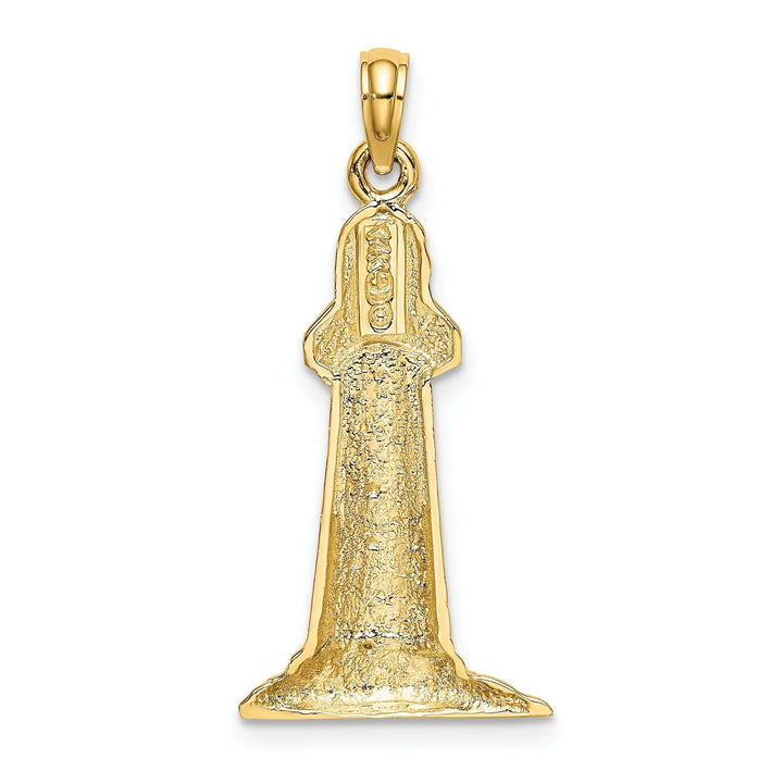 Lovely Rita's Pendants & Charms 14k Yellow Gold Texture Polished Finish Lighthouse Charm Pendant