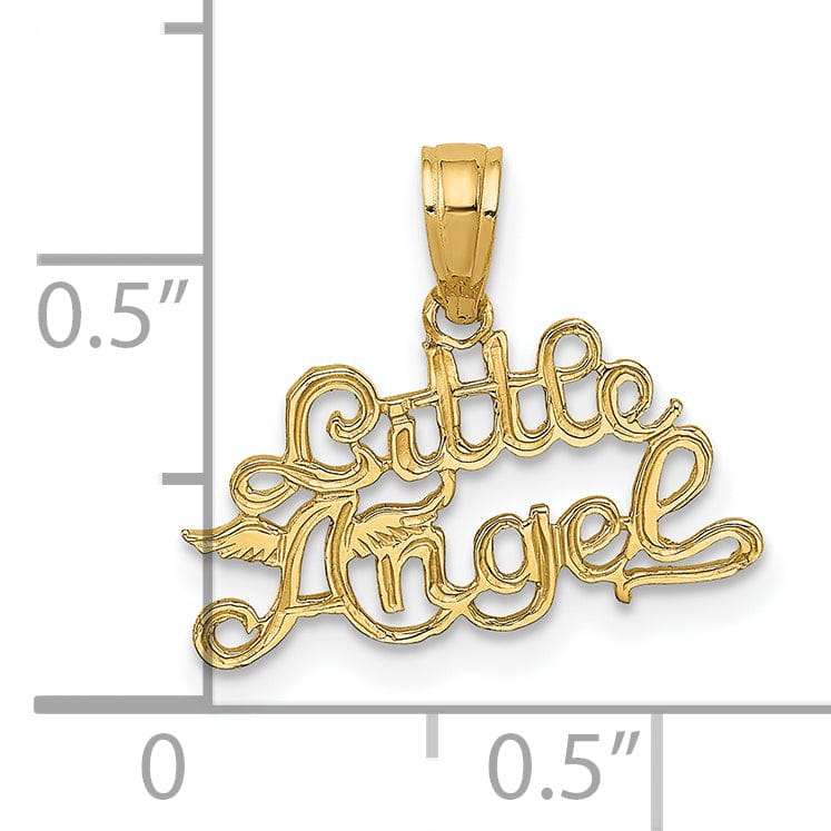 Lovely Rita's Pendants & Charms 14K Yellow Gold Texture Polished Finish LITTLE ANGEL Talking Pendant