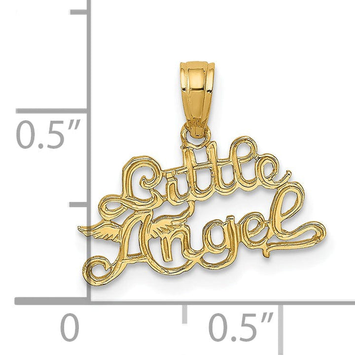 Lovely Rita's Pendants & Charms 14K Yellow Gold Texture Polished Finish LITTLE ANGEL Talking Pendant