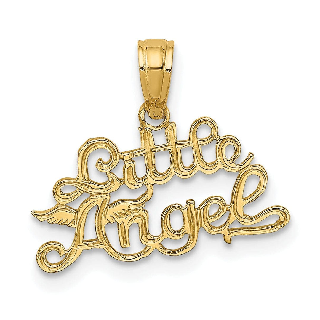 Lovely Rita's Pendants & Charms 14K Yellow Gold Texture Polished Finish LITTLE ANGEL Talking Pendant