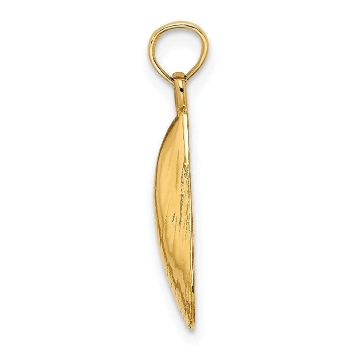 Lovely Rita's Pendants & Charms 14K Yellow Gold Texture Polished Finish Mussel Shell Charm Pendant