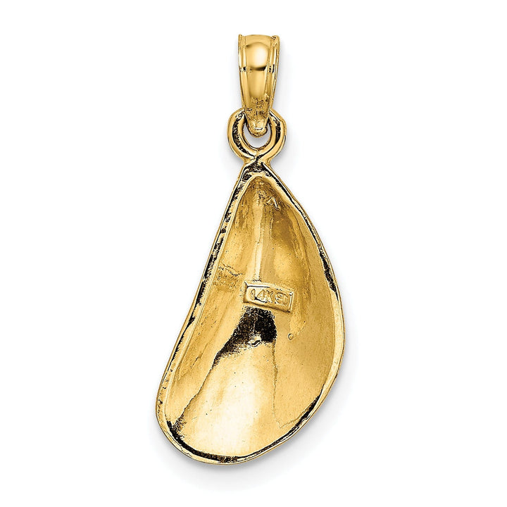 Lovely Rita's Pendants & Charms 14K Yellow Gold Texture Polished Finish Mussel Shell Charm Pendant