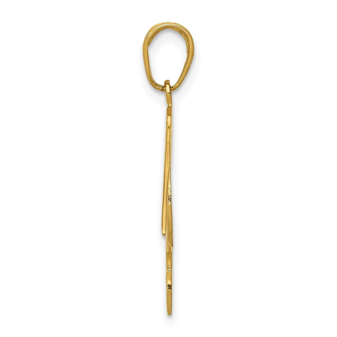 Lovely Rita's Pendants & Charms 14k Yellow Gold Texture Polished Finish Solid Men's Pelican Charm Pendant