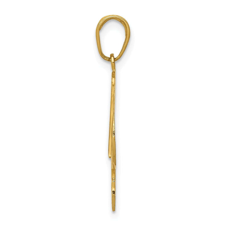 Lovely Rita's Pendants & Charms 14k Yellow Gold Texture Polished Finish Solid Men's Pelican Charm Pendant