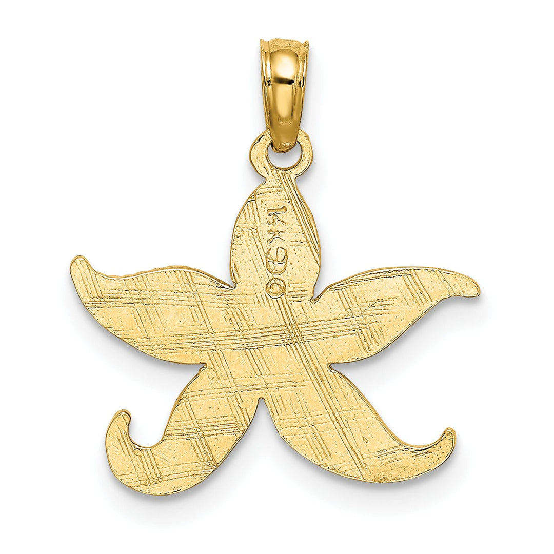 Lovely Rita's Pendants & Charms 14K Yellow Gold Texture Polished Finish Starfish Charm Pendant