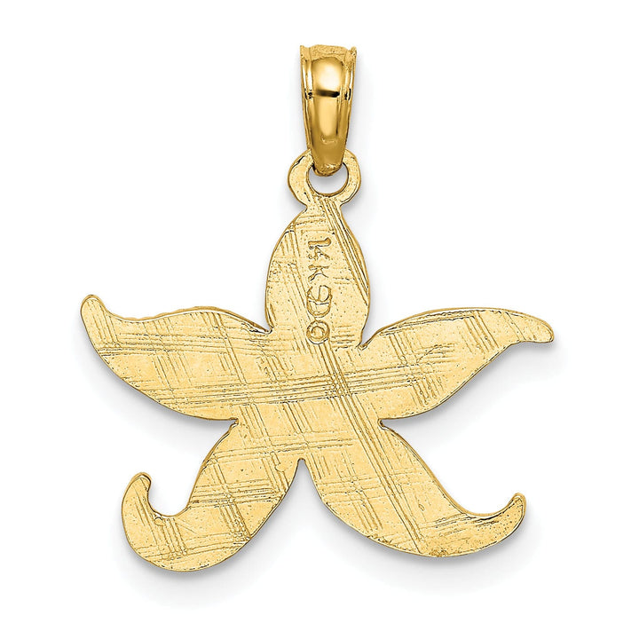 Lovely Rita's Pendants & Charms 14K Yellow Gold Texture Polished Finish Starfish Charm Pendant