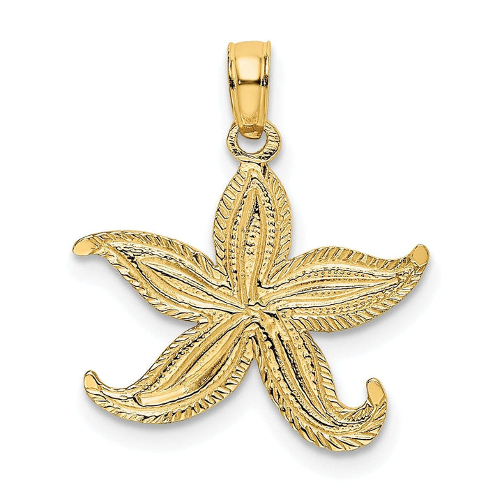 Lovely Rita's Pendants & Charms 14K Yellow Gold Texture Polished Finish Starfish Charm Pendant