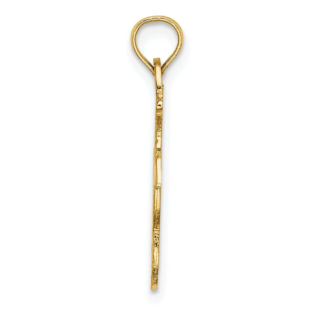 Lovely Rita's Pendants & Charms 14K Yellow Gold Texture Polished Finished Anchor and Rope Design Charm Pendant