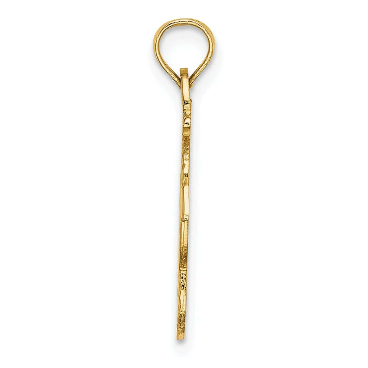 Lovely Rita's Pendants & Charms 14K Yellow Gold Texture Polished Finished Anchor and Rope Design Charm Pendant