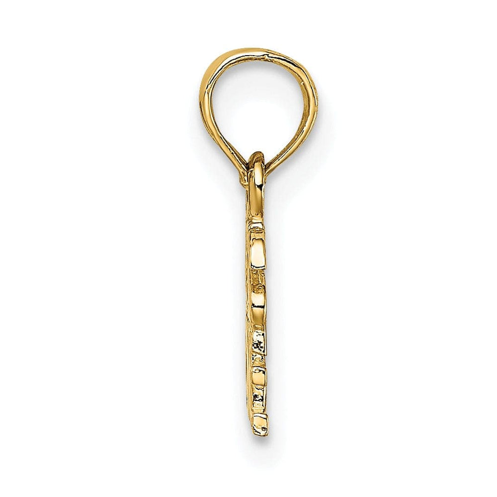 Lovely Rita's Pendants & Charms 14K Yellow Gold Texture Polished JESUS ME Script with Heart Pendant