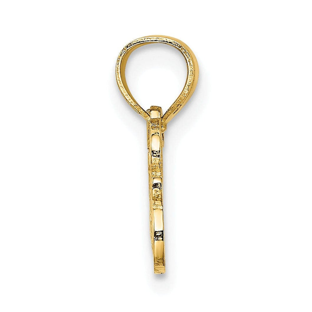 Lovely Rita's Pendants & Charms 14K Yellow Gold Texture Polished LOVE JESUS Script with Heart Pendant