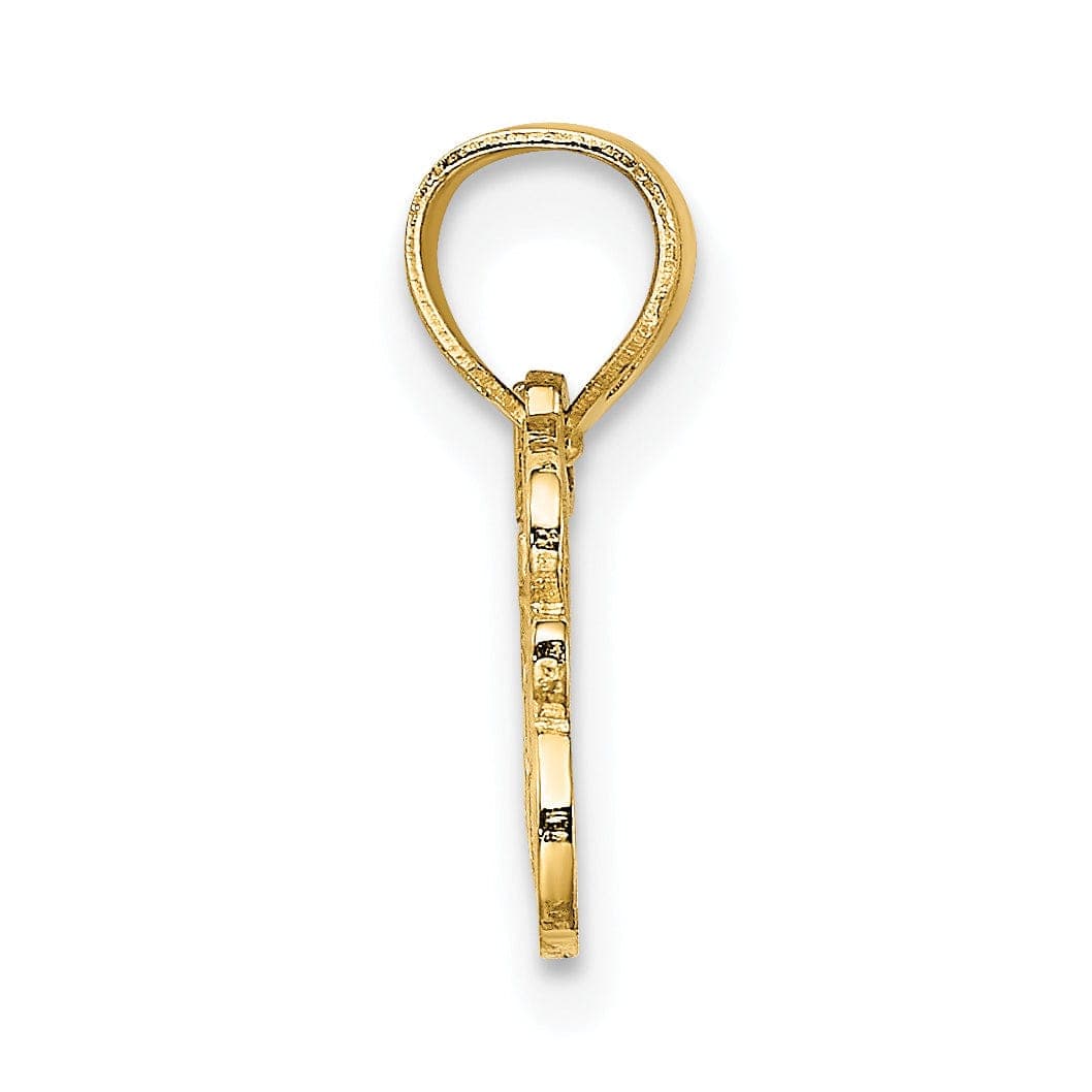 Lovely Rita's Pendants & Charms 14K Yellow Gold Texture Polished LOVE JESUS Script with Heart Pendant