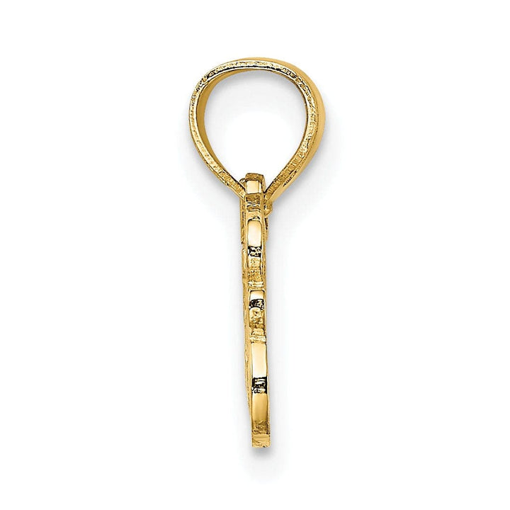 Lovely Rita's Pendants & Charms 14K Yellow Gold Texture Polished LOVE JESUS Script with Heart Pendant