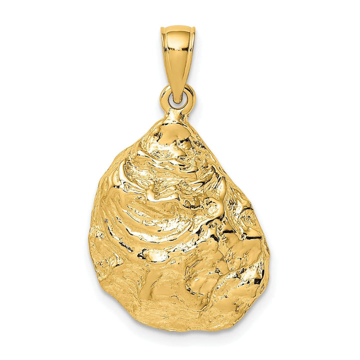Lovely Rita's Pendants & Charms 14K Yellow Gold Textured and Polished Finish Oyster Shell Charm Pendant
