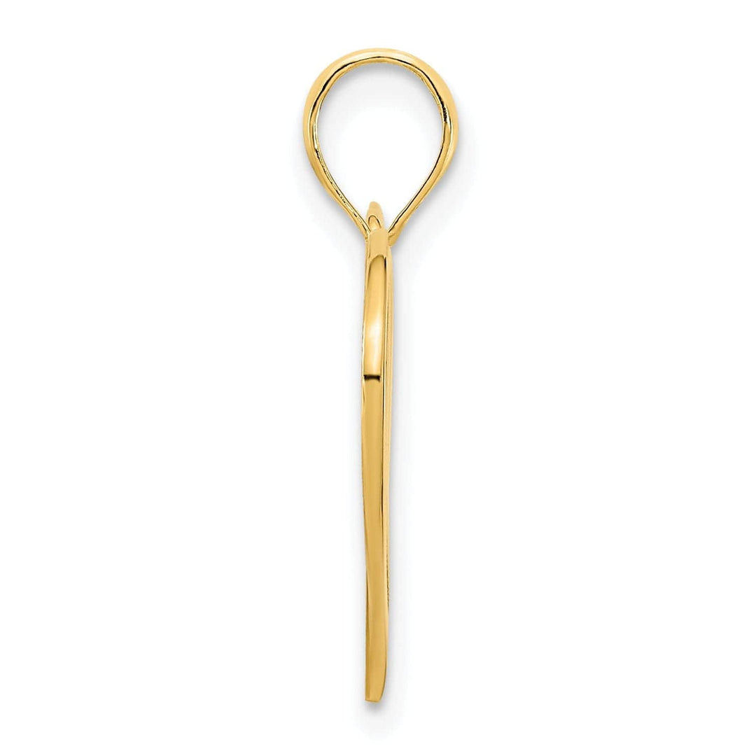 Lovely Rita's Pendants & Charms 14k Yellow Gold Textured Back Polished Finish Women's Fancy Heart in Heart Design Charm Pendant