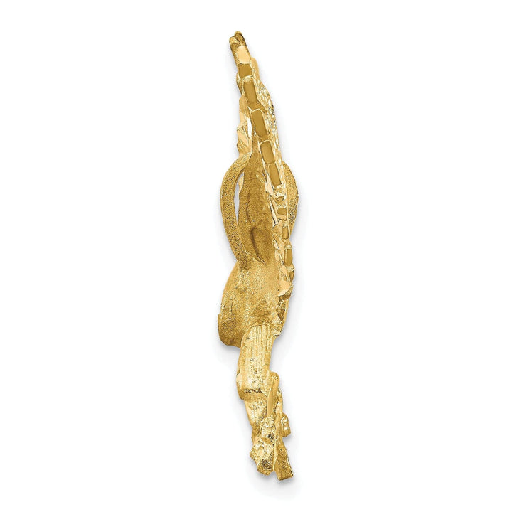 Lovely Rita's Pendants & Charms 14k Yellow Gold Textured Brushed Diamond Cut Finish Mens Eagle Design Charm Pendant