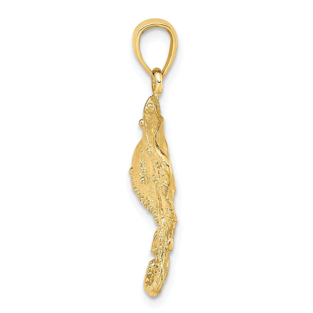 Lovely Rita's Pendants & Charms 14K Yellow Gold Textured Casted Solid Polished Finish Stingray Charm Pendant
