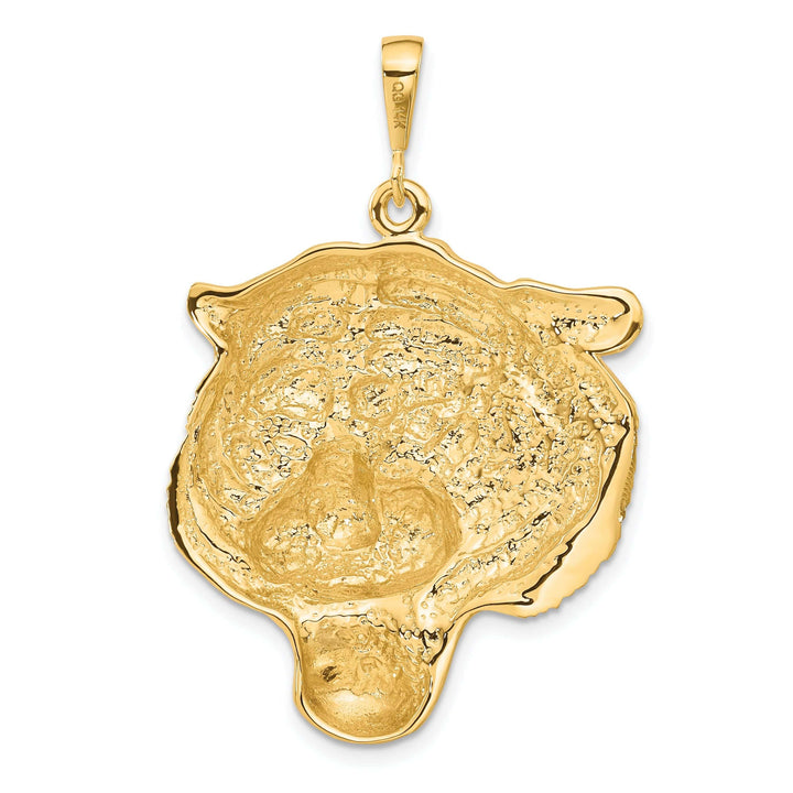 Lovely Rita's Pendants & Charms 14k Yellow Gold Textured Diamond Cut Finish Tigers Head Design Charm Pendant