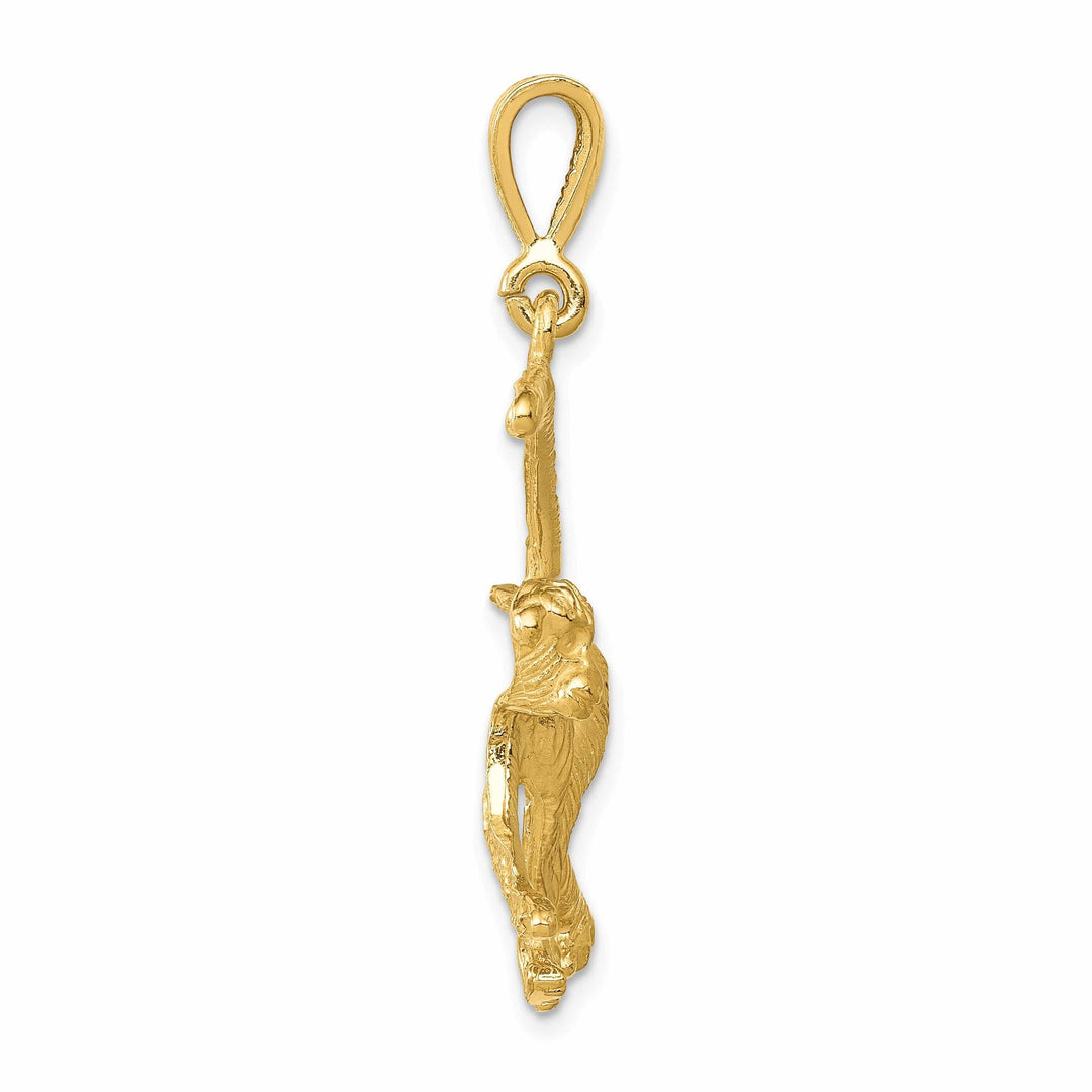 Lovely Rita's Pendants & Charms 14k Yellow Gold Textured Finish Monkey Design Charm Pendant