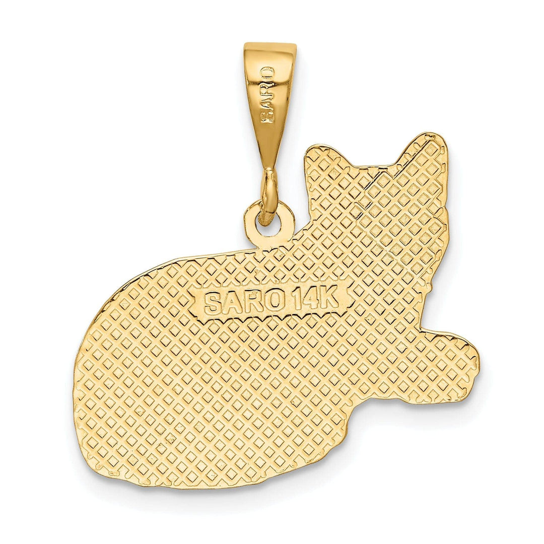 Lovely Rita's Pendants & Charms 14k Yellow Gold Textured Finish Russian Blue Cat Charm Pendant