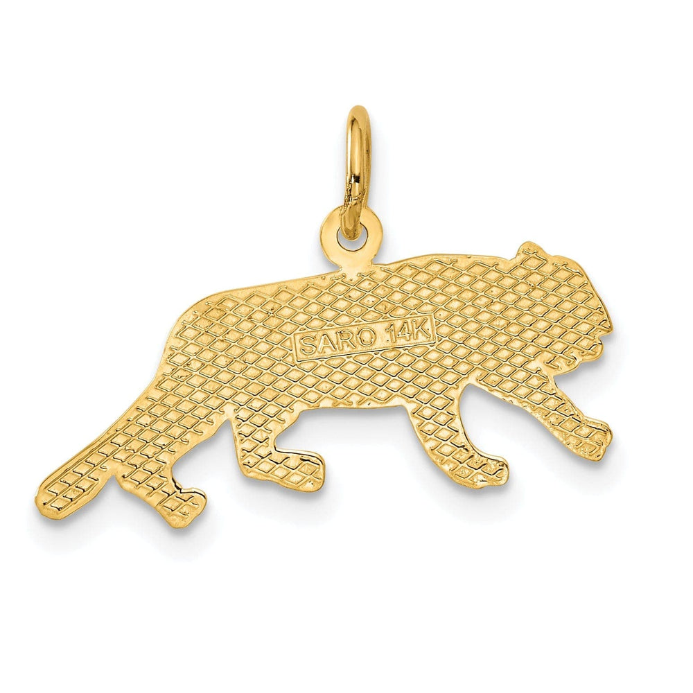 Lovely Rita's Pendants & Charms 14k Yellow Gold Textured Finish Tiger Charm Pendant