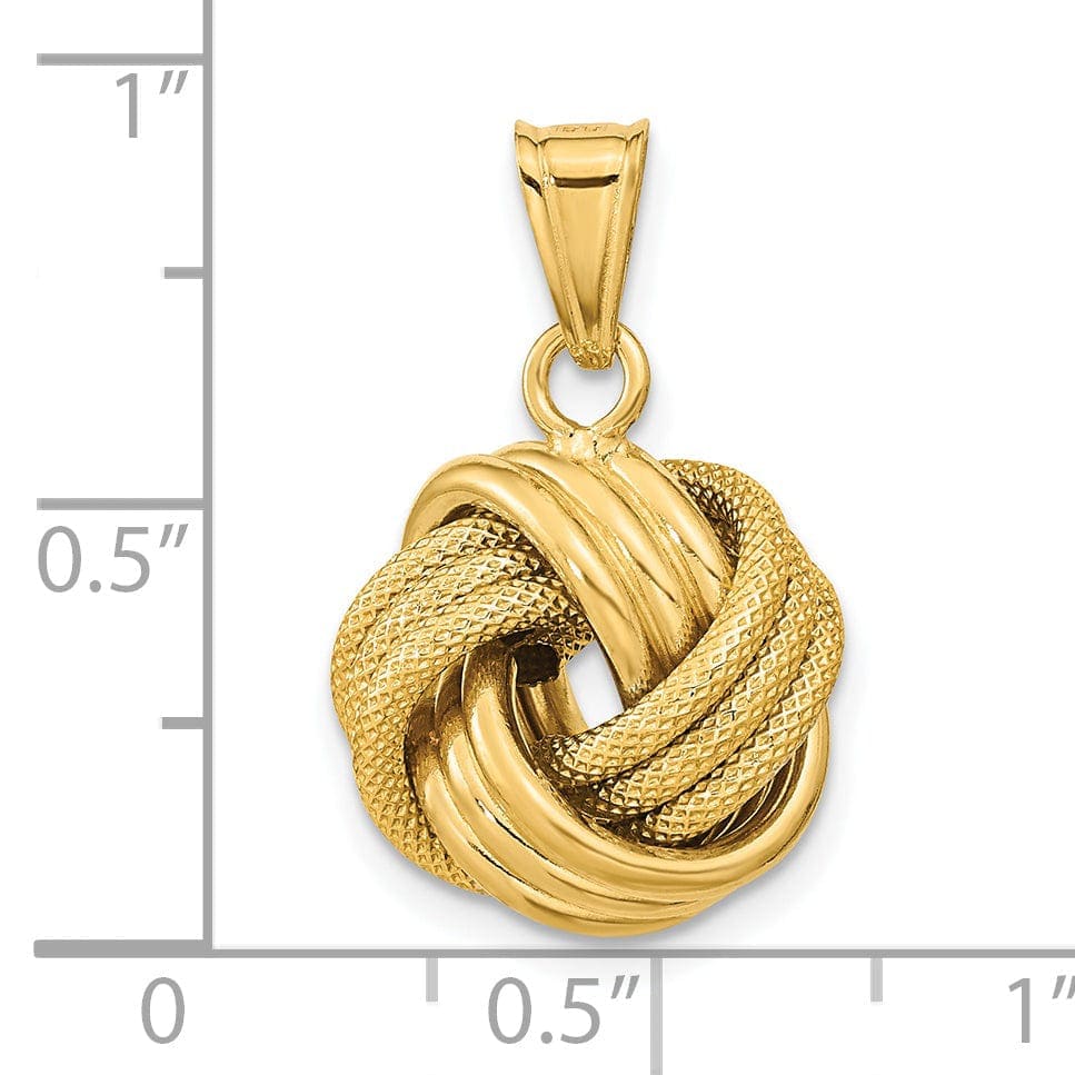 Lovely Rita's Pendants & Charms 14k Yellow Gold Textured Love Knot Pendant
